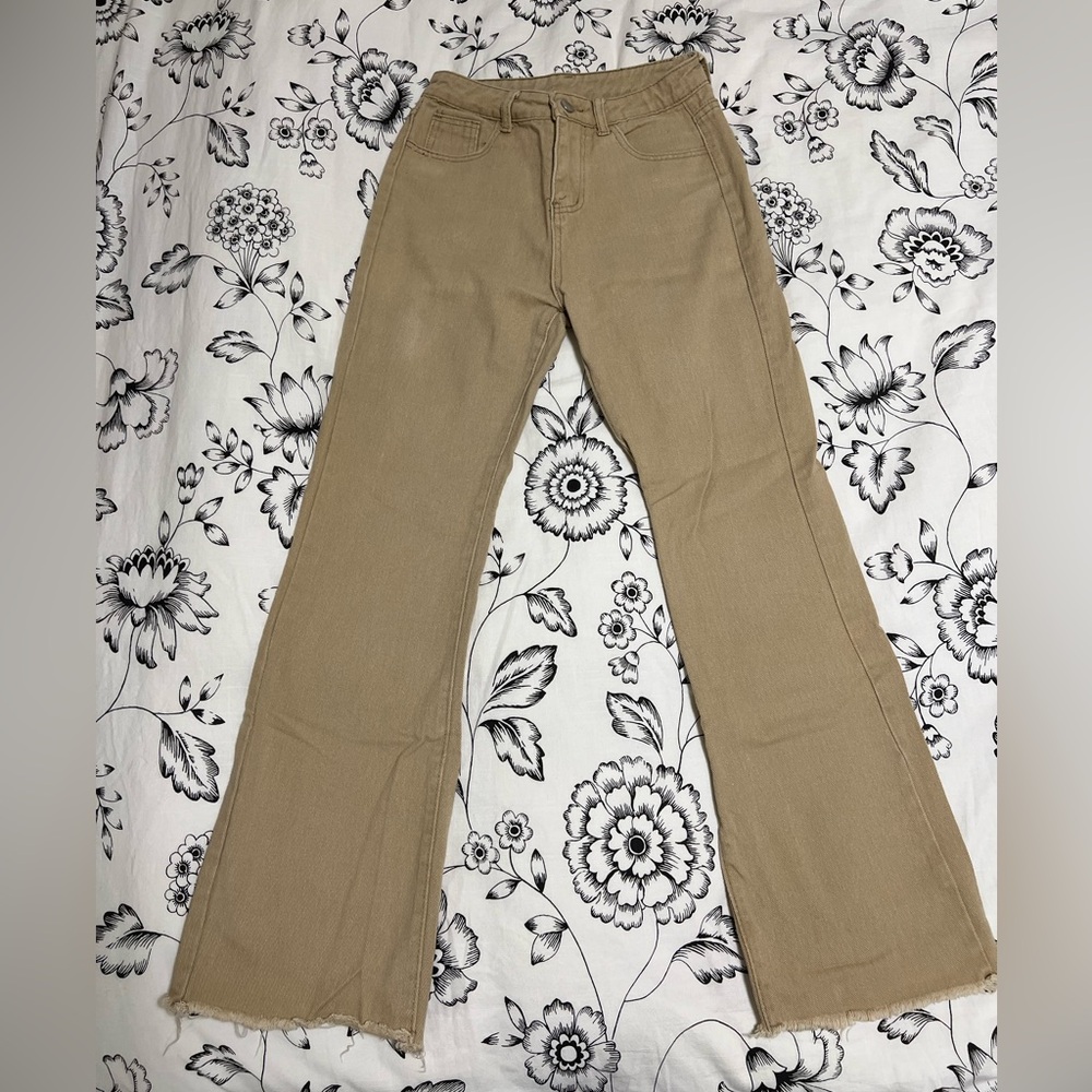 Khaki/Tan Flare Jeans